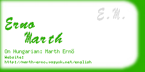 erno marth business card