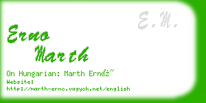 erno marth business card